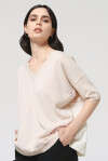 Blusa scollo a V in cotone - 3