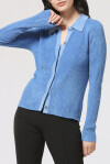 Polo cardigan in chenille - 3