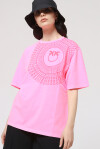 T-shirt con logo effetto ottico - 1