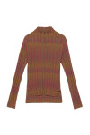 High neck sweater in ribbed lurex - 1