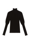 Maglia collo alto a costine stretch - 1