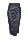 Leather effect midi skirt - 1