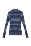High neck sweater in ribbed lurex - 1