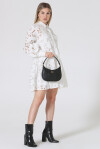 Embroidered dress with openwork floral pattern - 3