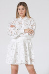 Embroidered dress with openwork floral pattern - 4