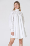 Organic cotton shirt dress with jewel buttons - 4