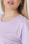 T-shirt con applicazione gioiello sulla spalla - 4