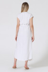 Long linen dress with crossover - 4