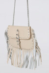 Ivory bag with fringes and double buckle - 4