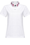 T-shirt in jersey di cotone con colletto gioiello - 1