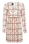 Patterned pleated dress with roses - 1
