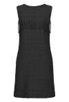 Tweed sheath dress with fringes - 1