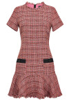 Short patterned bouclé dress - 1