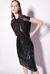 Sleeveless top in poplin and lace - 3
