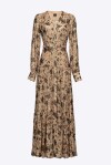 Long shirt dress in floral patterned fil coupé - 1