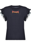 T-shirt con logo e maniche in tulle - 1