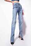 Jeans flare con zip sul fondo - 4