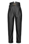 Pantaloni in similpelle con fibbia - 4