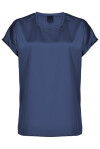Blusa a maniche corte in raso di seta - 1