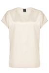 Blusa a maniche corte in raso di seta - 1