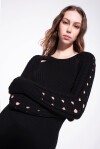 Mini abito in maglia con trecce e cut out - 3