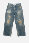 Jeans modello straight leg a vita alta - 4