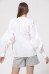 Poplin V-neck blouse - 4