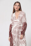 Vestito lungo stampato bicolor - 3