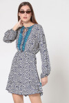 Short ethnic patterned dress in Indian silk - 4