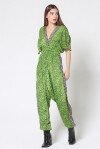 Ethnic patterned armhole jumpsuit in Indian silk - 4