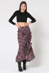 Asymmetrical gypsy skirt with ethnic pattern - 3