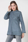 Mandarin collar shirt with ethnic pattern - 4