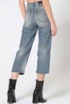 Jeans modello straight leg a vita alta - 2
