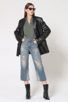 Jeans modello straight leg a vita alta - 3