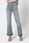 Wide leg jeans with front pockets decoration - 4