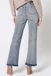 Wide leg jeans with front pockets decoration - 3
