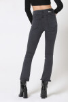 Mid-rise flare jeans in black denim - 4