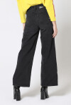 Jeans wide leg con cintura in denim nero - 3