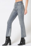 Jeans flare con spicchi laterali a contrasto sul fondo - 3