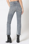 Jeans flare con spicchi laterali a contrasto sul fondo - 4