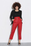 Pantaloni in similpelle con fibbia - 3