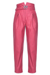 Pantaloni in similpelle con fibbia - 4