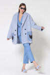 Oversize coat with bicolor pockets - 3