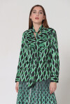 Geometric print blouse with ruffles - 3
