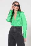 Blusa con scollo arricciato - 4