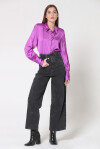 Satin shirt with shoulder pads - 4