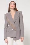 Blazer doppiopetto con frange - 3