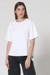 T-shirt a costine con spalline imbottite - 4