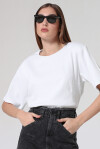 T-shirt a costine con spalline imbottite - 4