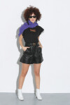 T-shirt con logo e maniche in tulle - 4